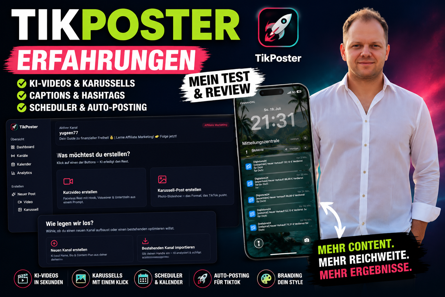 TikPoster Erfahrungen, TikTok, Affiliate Marketing, Webpirat, Onai Osman